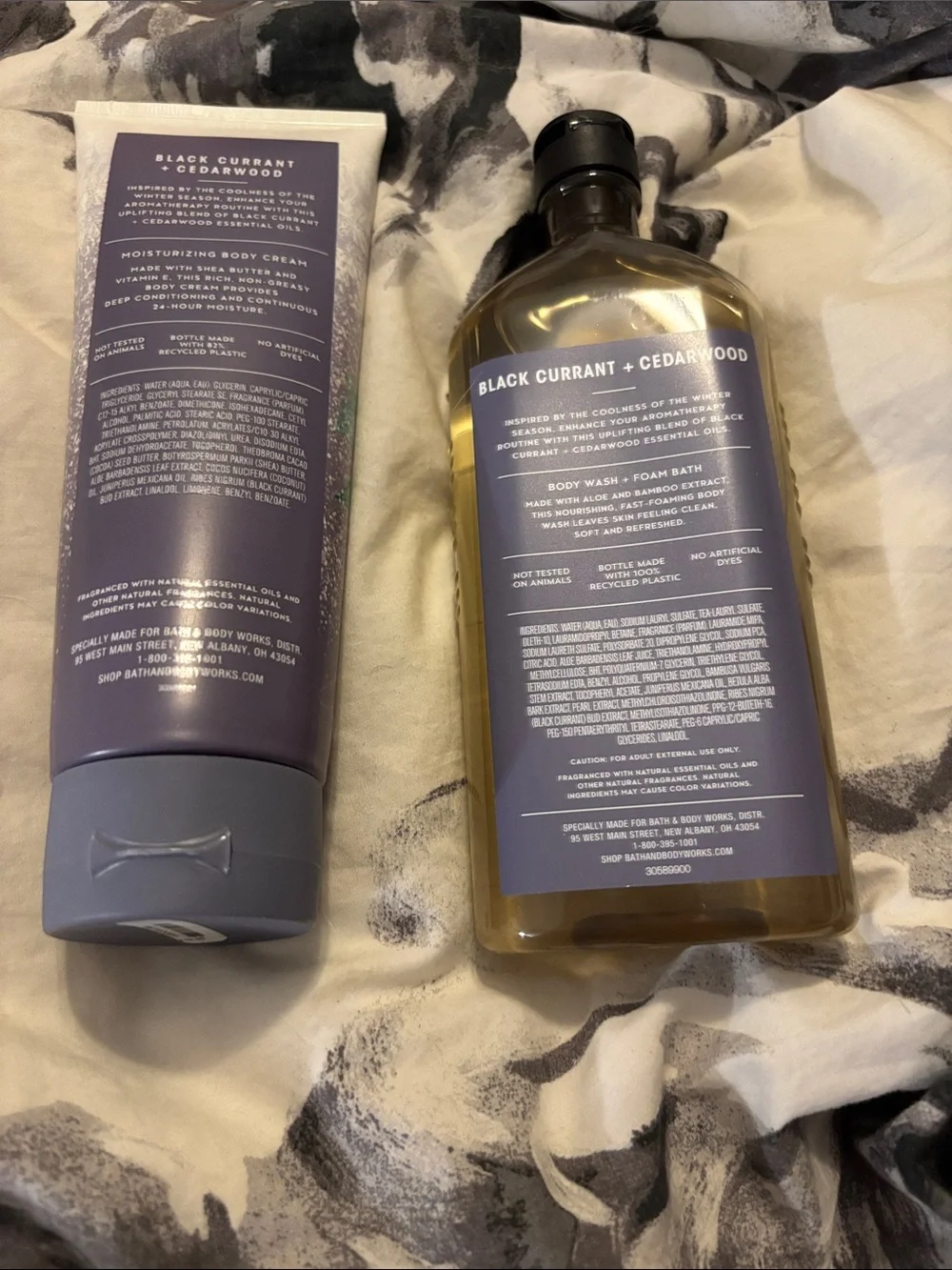 Bath and body works black current and cedarwood aromatherapy set
